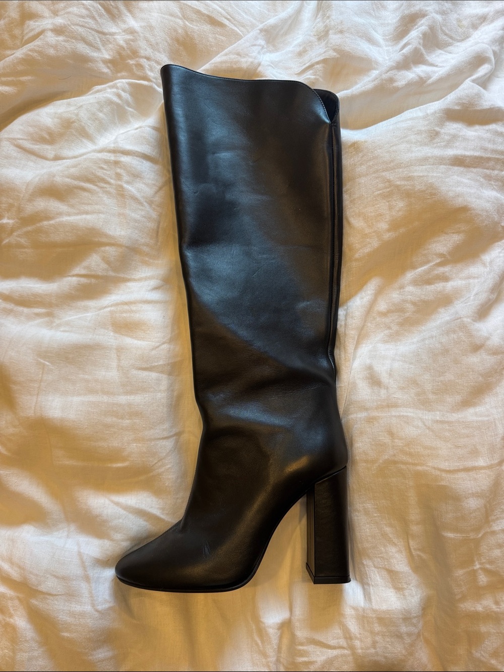 Sezane Black Over-the-Knee Block Heel Boots